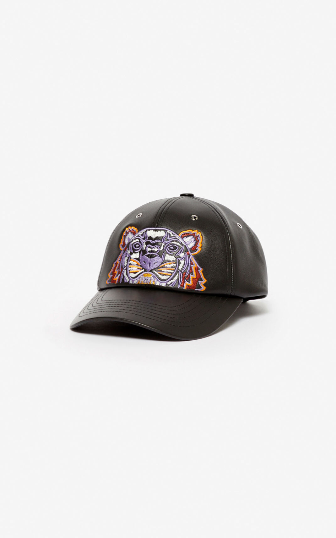 Kenzo Tiger Cuero Gorras Hombre Negras | 4780239-VO